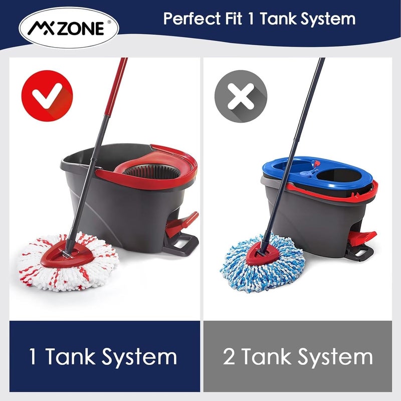 MXZONE Spin Mop Heads Replacements Compatible with O Cedar Easy Wring 1-Tank System, 40% More Cleaning Power Mop Replace Head, Deep Cleaning Mop Refills, 2 Packs - Image 3